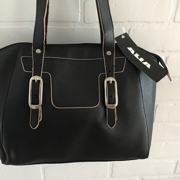 NWT Nygard Shoulder Tote Bag - Black/tan - Picture 3 of 9